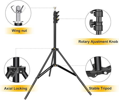 Backdrop Stand for Parties, 8.5x10ft Adjustable Background Support System for Events Decoration, Baby Shower, Photography with Spring Clamps, Backdrop Clip, Sandbag and Carrying Bag
