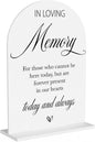 In Loving Memory Wedding Sign, In Memory Wedding Sign for Engagement Bridal Shower Decor fo Ceremony Reception, Weddings White Acrylic Sign