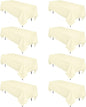 8 Pack Beige Tablecloth 60 x 102 Inch Rectangular Tablecloths for 6 Foot Rectangle Tables, Wrinkle Resistant Beige Table Cloth Washable Polyester Fabric for Buffet Wedding Party Banquet