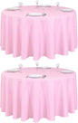 LTC LINENS 2 Pack 120 Inch Round Tablecloths Pink - Great for 60 Inch Round Table Floor Length - Wrinkle Resistant Polyester Fabric Cloth for Party, Baby Shower
