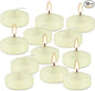 12 Pcs 2 - inch Floating Candles, Ivory, Smokeless and Unscented, Burns Continuously for 5-6 Hours, Be Good for Holidays, Weddings, Vacations, and Home Décor.
