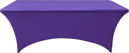 2-Pack 6ft Spandex Table Covers for Rectangle Standard Folding Tables - Wrinkle Resistant Stretch Tablecloths - Ultimate Fitted Table Protector for Parties, Trade Shows, Banquet