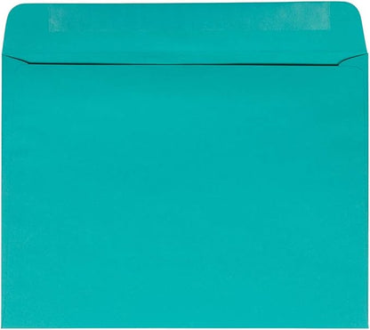 JAM PAPER 9 x 12 Booklet Colored Envelopes - Sea Blue Recycled - 25/Pack