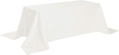 Rectangle Tablecloth 90x156 inch Washable Polyester Fabric Table Cloth for Wedding Party Dining Banquet Decoration（90x156, Ivory）
