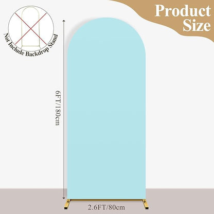 Ledido Wedding Arch Backdrop Cover 6FT Arch Covers Fitted Stretchy Spandex Round Top Stand Backdrop Cover for Wedding Banquet Ceremony Birthday Party Baby Shower Event Decoration,Blue