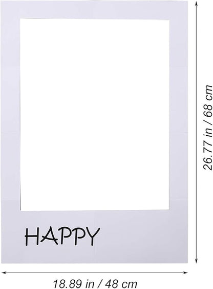LUOEM Happy Birthday Party Frame Photo Prop Birthday DIY Paper Picture Frame Cutouts Photo Booth Props for Party Supplies