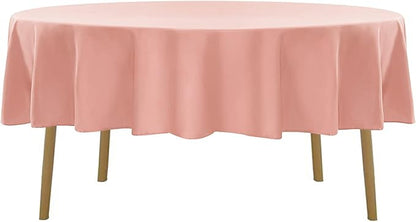 70 inch Round Tablecloth Washable Polyester Table Cloth Decorative Table Cover for Wedding Party Dining Banquet（70 inch, Dusty Pink）
