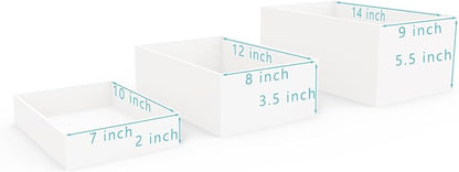 Oversized Buffet Risers, Food Display Stand for Catering Dessert Collectibles Jewelry Figures Show, White Acrylic Cuboid Display Nesting Risers with Hollow Bottoms, Cuboid, 6 Pcs, 10x12x14