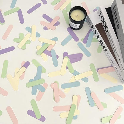 Candy Color Stripes Confetti For Table - Paper Party Decorations For Men Women Boys Girls, Table Sprinkling Scatter Decoration Party Supplies