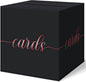 QIKSION Black Wedding Card Box, Rose Gold Foil Gift Card Box for Party, Wedding Reception, Graduation, Birthday, Baby Shower, Raffle
