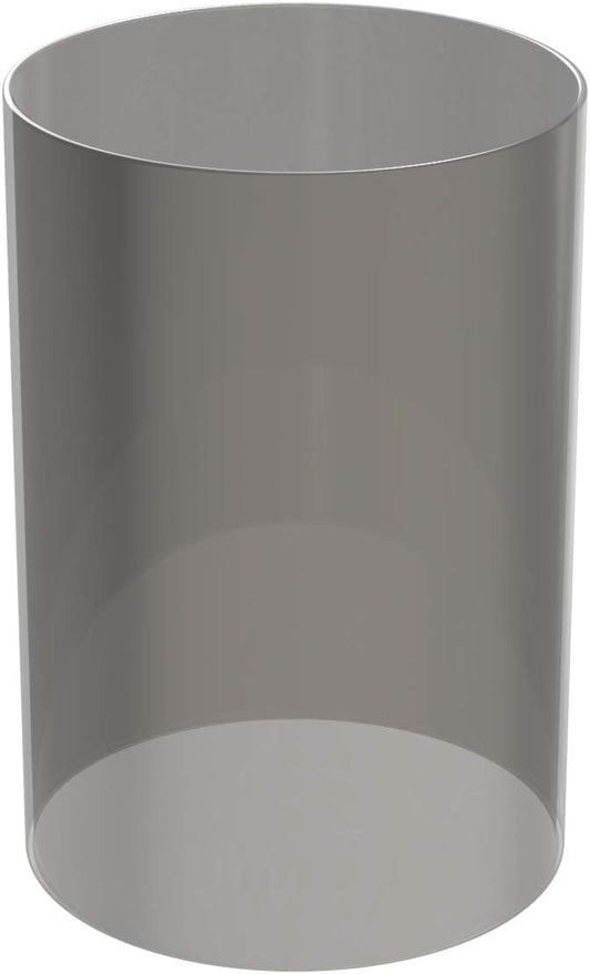 Electroplated Glass Hurricane Mirror Effect Cylinder Candle Holder Bottomless Glass Sleeve Lamp Shade Replacement (Grey,4X8)