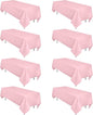 8 Pack Pink Tablecloth 60 x 102 Inch Rectangular Tablecloths for 6 Foot Rectangle Tables, Wrinkle Resistant Pink Table Cloth Washable Polyester Fabric Table Covers for Buffet Wedding Party Banquet