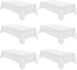 VidaFete Tablecloth 60 * 120inch 6pack Rectangle Table Cloth Polyester, Stain Wrinkle Resistant Dining Table Cover for Kitchen Dinning Party Wedding Rectangular Tabletop Buffet Decoration(White)