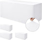Nasitos White Fitted Table Covers for 5 Foot Tables - 60 x 30 Inch - 4 Pack Stretch Spandex Rectangle Table Clothes, Fabric Tablecloths for Parties, Trade Show, Craft Show, Birthday