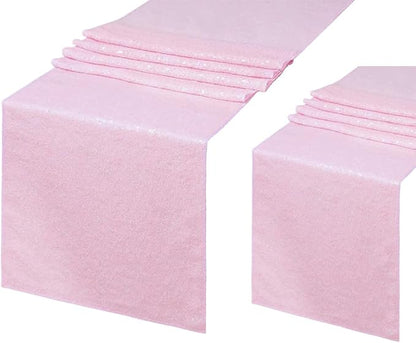 Eternal Beauty Pink Table Runner for Wedding, 2PCS-12x108 Sequin Table Runner Decorations for Birthday Parties, Banquets, Graduations,Christmas