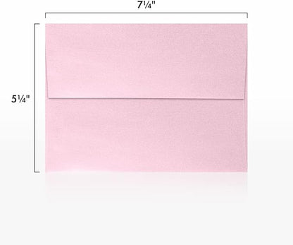 LUXPaper A7 Invitation Envelopes | Peel & Press | 5 1/4" x 7 1/4" | Rose Quartz Metallic | 80lb. Text | 250 Qty