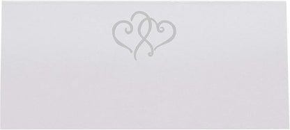 Linked Hearts Place Cards, Silver (Choose Color), Set of 60, Pre-cut and Scored - Wedding, Party, Dinner, and Special Events - Made in the USA