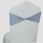 MDS Pack of 150 Spandex Chair Sashes Bows Elastic Stretch Dining Chair Bands Ties Without Slider Buckle Universal fits for Wedding Baby Shower Birthday Party Banquet Event Decoration - Dusty Blue