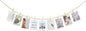 Hanging Photo Display Wall Decor, Boho Wooden Bead Garland Collage Picture Frame with 9 Wood Clips for Bedroom, Living Room, Office, Dorm Decor, Photos Holder Christmas Cards Teen Girl Gifts