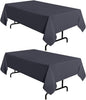 sancua 2 Pack Dark Grey Tablecloth 60 x 102 Inch, Rectangle 6 Feet Table Cloth - Stain and Wrinkle Resistant Washable Polyester Table Cover for Dining Tables, Buffet Parties and Camping