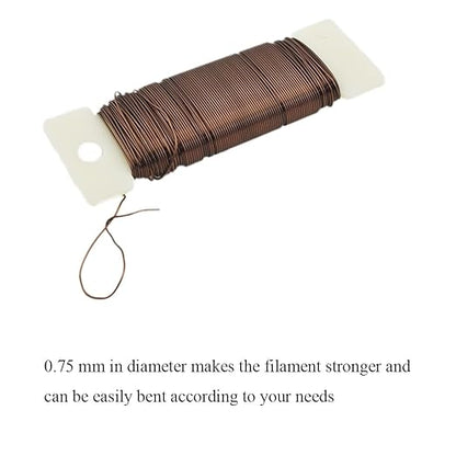 HAHIYO 22Gauge Coffee Color Metal Floral Wire - 3 Rolls, 115Yards (345Feet) - Flexible Paddle Wire for Craft, Christmas Wreath, Flower Arrangement, Bouquet Wrapping, Wedding DIY