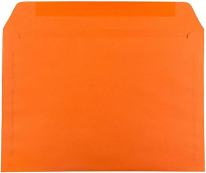 JAM PAPER 9 x 12 Booklet Colored Envelopes - Orange Recycled - Bulk 500/Box