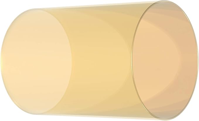 Electroplated Glass Hurricane Mirror Effect Cylinder Candle Holder Bottomless Glass Sleeve Lamp Shade Replacement (Gold,4X6)