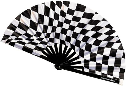 Kandies World Custom Festival Folding Hand Fan - Unique Designs, Made of Bamboo, Clacking Sound, Lightweight - Perfect Rave and Festival Accessory!