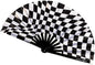 Kandies World Custom Festival Folding Hand Fan - Unique Designs, Made of Bamboo, Clacking Sound, Lightweight - Perfect Rave and Festival Accessory!