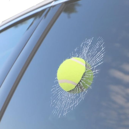 Car 3D elf Ball car Sticker, car Window Funny Creative Decorative Sticker(18cmx18cmx3cm) (Green Tennis)