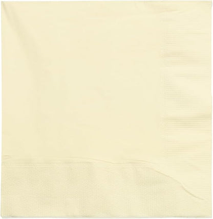 JAM PAPER Medium Lunch Napkins - 6 1/2 x 6 1/2 - Ivory - 50/Pack