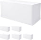Nasitos White Fitted Table Covers for 6 Foot Tables - 72 x 30 Inch - 6 Pack Stretch Spandex Rectangle Table Clothes, Polyester Fabric Tablecloths for Parties, Trade Show, Craft Show, Birthday