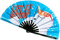 Kandies World UV Reactive Custom Festival Folding Hand Fan - Unique Designs, Made of Bamboo, Clacking Sound, Lightweight - Perfect Rave and Festival Accessory!