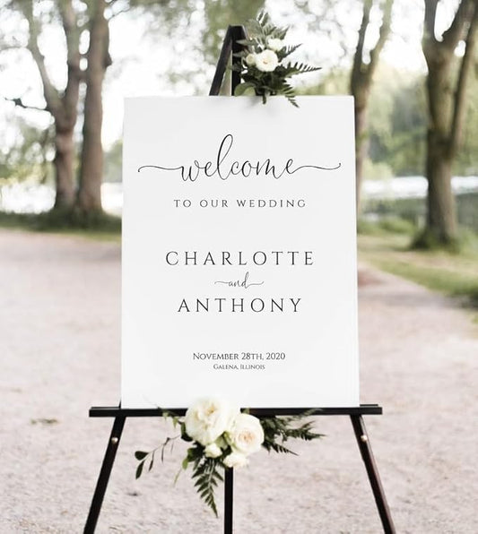 Wedding Welcome Sign, Welcome to our Wedding Sign, Minimalist Wedding Sign, Personalized Wedding Welcome Sign