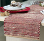 Chardin home Natural Jute Table Runner 13x90 Inch – Vintage Boho Rustic Table Decor – Handwoven Table Runner in Natural Jute and Red – Farmhouse Dining or Console Table Accent