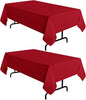 sancua 2 Pack Red Tablecloth 60 x 102 Inch, Rectangle 6 Feet Table Cloth - Stain and Wrinkle Resistant Washable Polyester Table Cover for Dining Tables, Buffet Parties and Camping