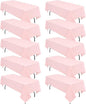 10 Pack Pink Tablecloths for 6ft Rectangle Tables 60 x 102 Inch - Polyester Table Cover Stain and Wrinkle Resistant Washable Fabric Table Clothes for Wedding Party Banquet Reception Restaurant