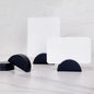 UNIQOOO 10 Set 2" Arch Black Birch Wood Stand with Cards |1.2mm Slot, for Name Cards, Place Card Holder, Photo Display Stand | for Event Decor, Retail Shop, Cafe Restaurant Menu, Business Card, Name Tag