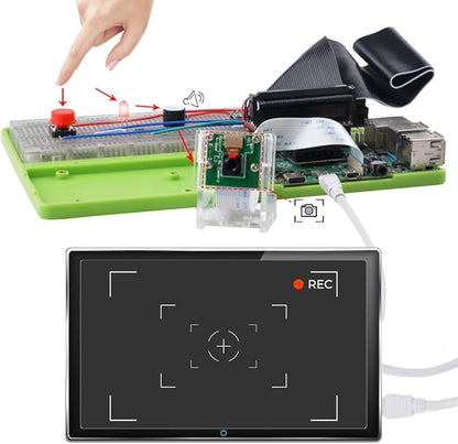 GeeekPi Complete Starter Kit for Raspberry Pi 4B, Python C Java Scratch Code, with 100-Page Tutorial, 16 Projects, 68 Items, ABS Breadboard Holder, Camera Module, Sound Sensor (Pi Board Not Included)