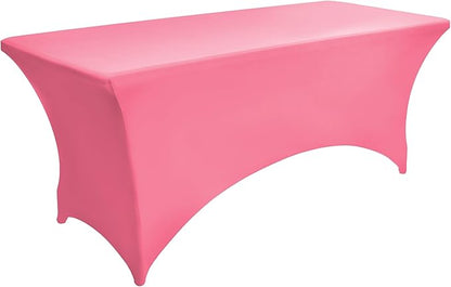 6-Pack 6ft Spandex Table Covers for Rectangle Standard Folding Tables - Wrinkle Resistant Stretch Tablecloths - Ultimate Fitted Table Protector for Parties, Trade Shows, Wedding
