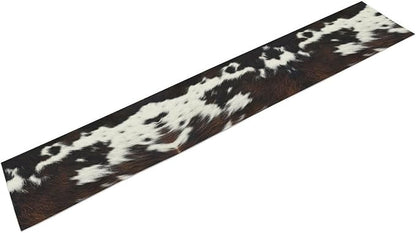 Cow Print Table Runner, Brown Cowhide Print Western Style Table Runner Country Farmhouse Cottage Cow Patten Table Decoration for Home Kitchen Dining, 13x36 Inch