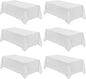 VidaFete Table Cloth 6 Pack 90*156inch Rectangle Tablecloth Polyester, Stain Resistant and Wrinkle Polyester Dining Table Cover for Kitchen Dinning Party Wedding Rectangular Tabletop Decoration(White)