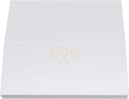 Linked Hearts Place Cards, Ivory (Choose Color), Set of 60, Pre-cut and Scored - Wedding, Party, Dinner, and Special Events - Made in the USA