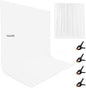 10X20ft White Photo Backdrops for Photography, LCUIRC TWO ROD POCKET White Backdrops Curtain for Parties, Polyester White background with 4 Clamps for Product Protrait Photoshoot or Parties Decoration
