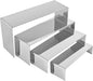 4 Pcs Silver Stainless Steel Display Risers, Display Stand for Display Cupcake Dessert Perfume Purse Handbag Shoe Jewelry and Funko Pop