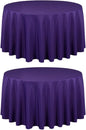 LTC LINENS 2 Pack 108 Inch Round Tablecloth Purple - Great for 48 Inch Round Table Floor Length - Wrinkle Resistant Polyester Fabric Cloth for Wedding