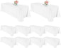 10 Pack Polyester Tablecloths, White 90 x 156 Inch Polyester Table Cloth for 8 Foot Rectangle Tables, Stain and Wrinkle Resistant Washable Fabric Table Cover for Wedding Banquet Restaurant Party