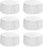 6 Pack Round Tablecloths - 120 Inch, White Polyester Table Cover, Stain and Wrinkle Resistant Washable Fabric Table Cloth, Polyester Tablecloth for Wedding Banquet Parties