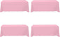 BRILLMAX 4 Pack Pink Tablecloths for 8 Foot Rectangle Tables 90 x 156 Inch - 8ft Rectangular Bulk Linen Polyester Fabric Washable Cloth Cover for Wedding Reception Banquet Birthday Party