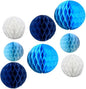 8pc Honeycomb Balls Party Decorations 6''8''10''12''Tissue Paper Pom Poms Flower Balls Hanging Paper Honeycomb Balls for Party Baby Shower Birthday Wedding Nursery Wall Decor Blue Set